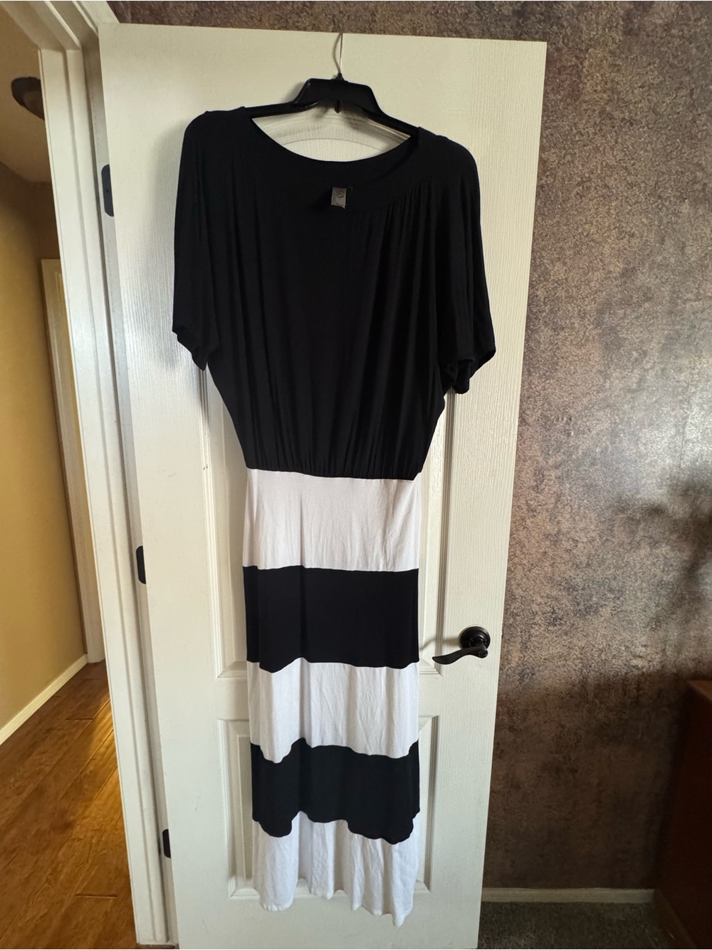 Go Couture Black and White Striped Maxi Dress